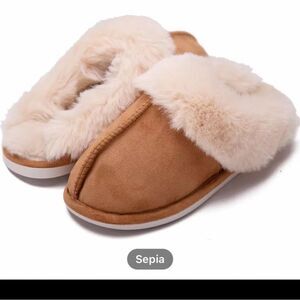 Sepia memory, foam slippers, anti-slip, fluffy, soft and warm size 10